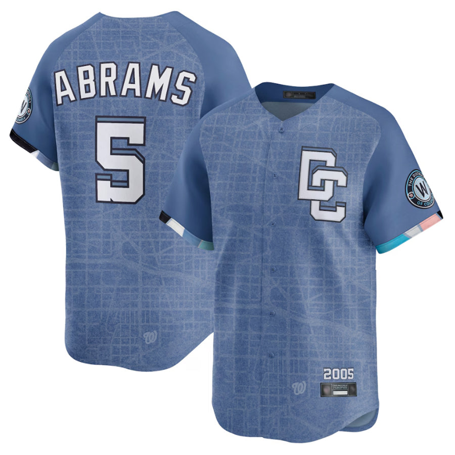 Trusc W.Nationals #5 CJ Abrams Player Blue City Connect Limited Stitched Jerseys