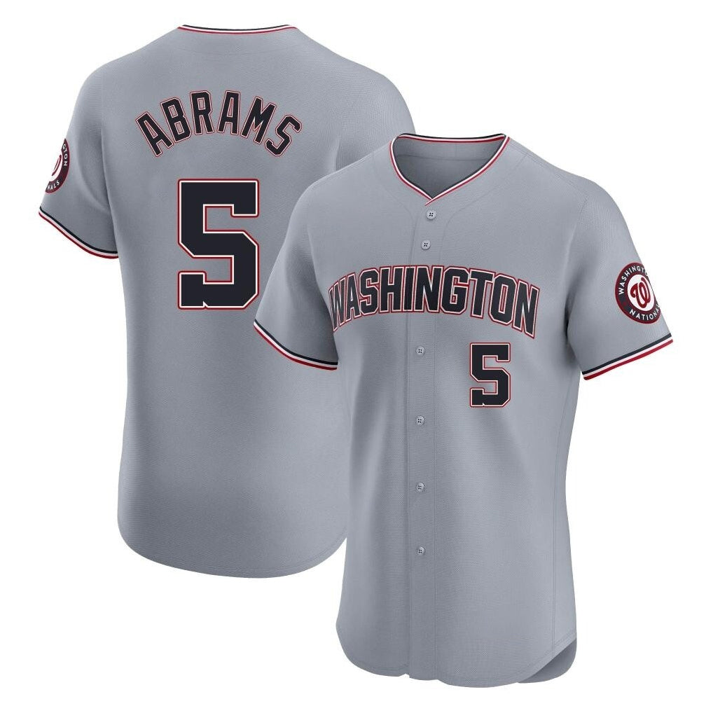 Trusc W.Nationals #5 CJ Abrams Player Gray Elite Road Replica Stitched Jerseys
