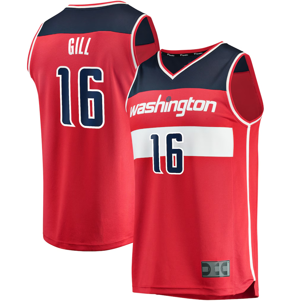 Trusc W.Wizards #16 Anthony Gill Red Fast Break Replica Jerseys - Icon Edition