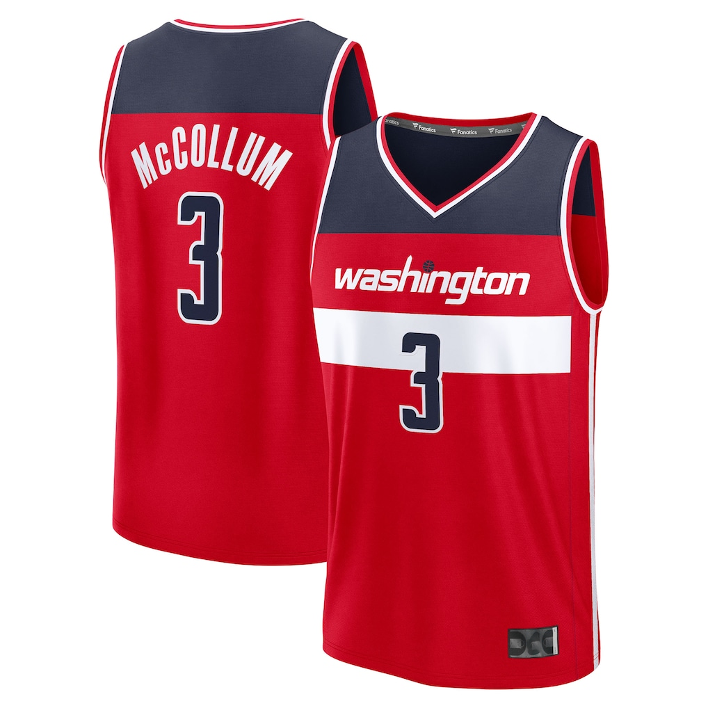 Trusc W.Wizards #3 CJ McCollum Red Fast Break Replica Player Jerseys - Icon Edition