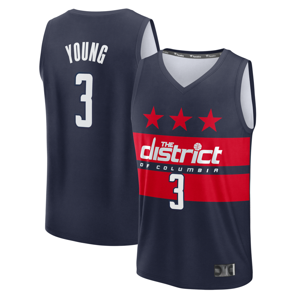 Trusc W.Wizards #3 Trae Young Navy Fast Break - Statement Edition