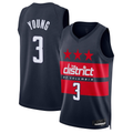 Trusc W.Wizards #3 Trae Young Navy Swingman Jerseys - Statement Edition