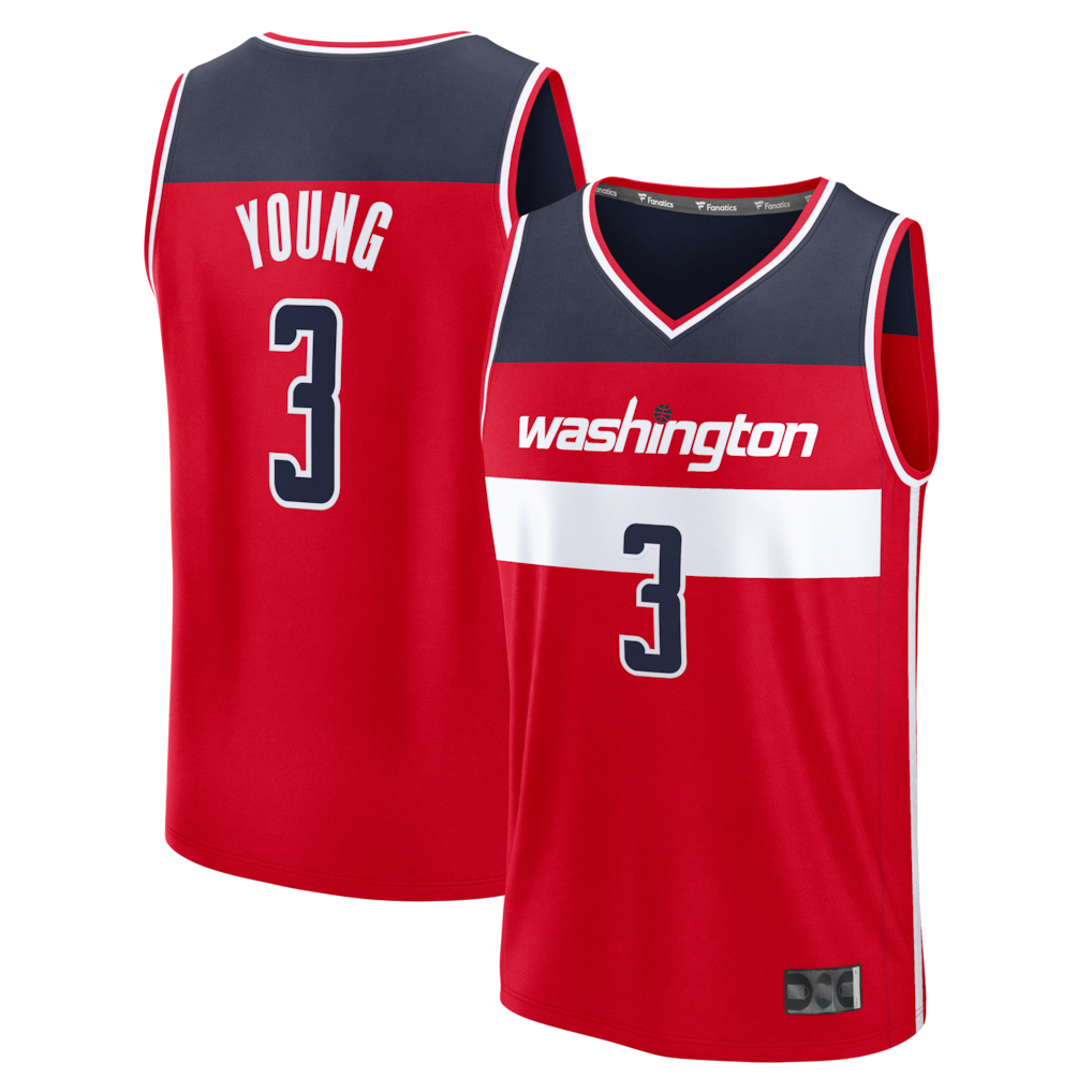 Trusc W.Wizards #3 Trae Young Red Fast Break Jerseys - Icon Edition