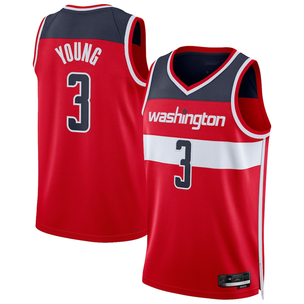 Trusc W.Wizards #3 Trae Young Red Swingman Jerseys - Icon Edition